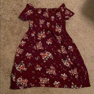 Off-shoulder Floral Print Dress